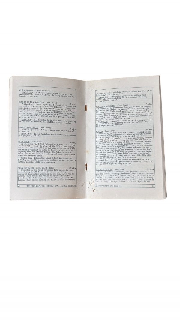 War Film Catalogue and Handbook 1943 Nominatif – Image 3