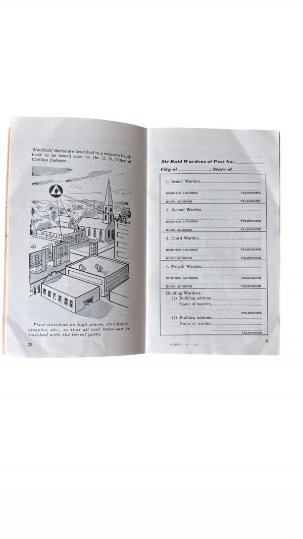A Handbook for Air Raid Wardens 1941 Nominatif – Image 4