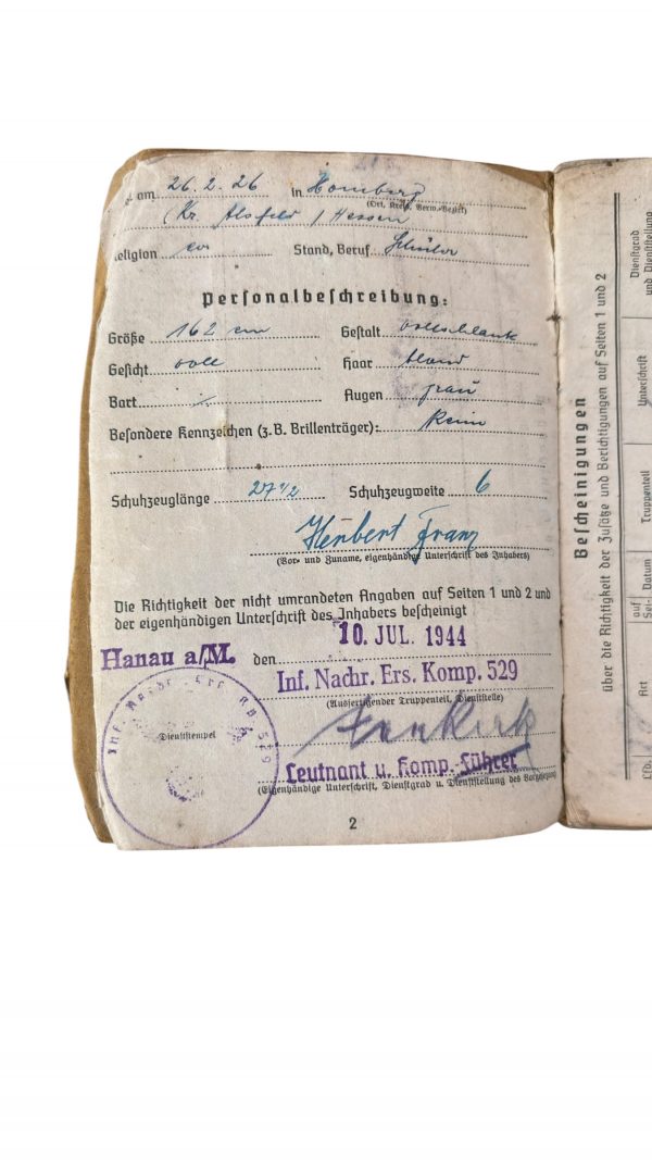 Soldbuch Transmission POW France – Image 3