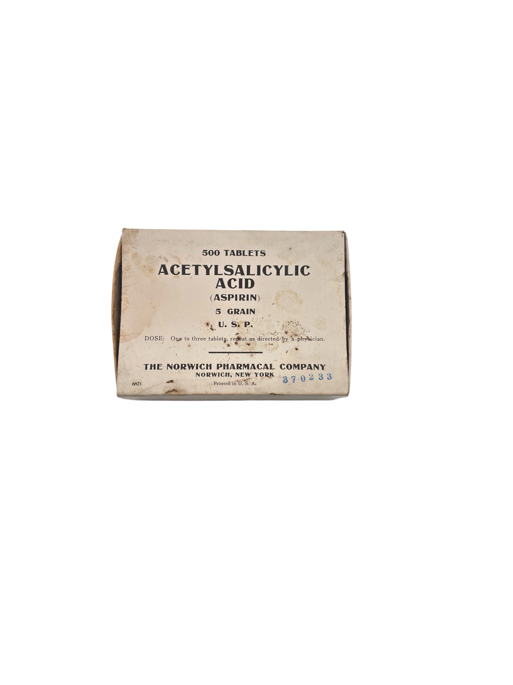 Boîte de comprimés d’acide acétylsalicylique (Aspirine)