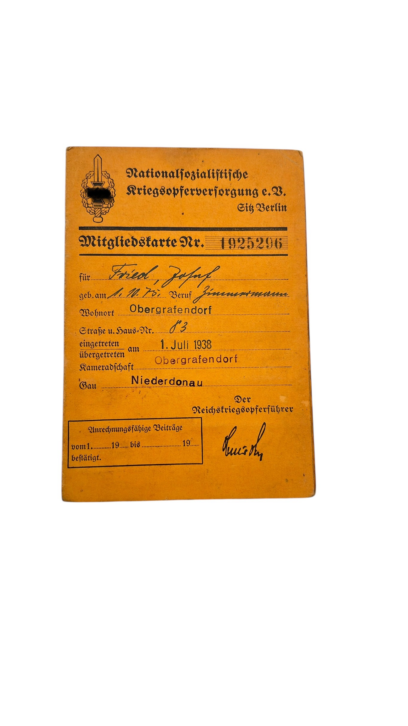 Carte De Membre NSKOV