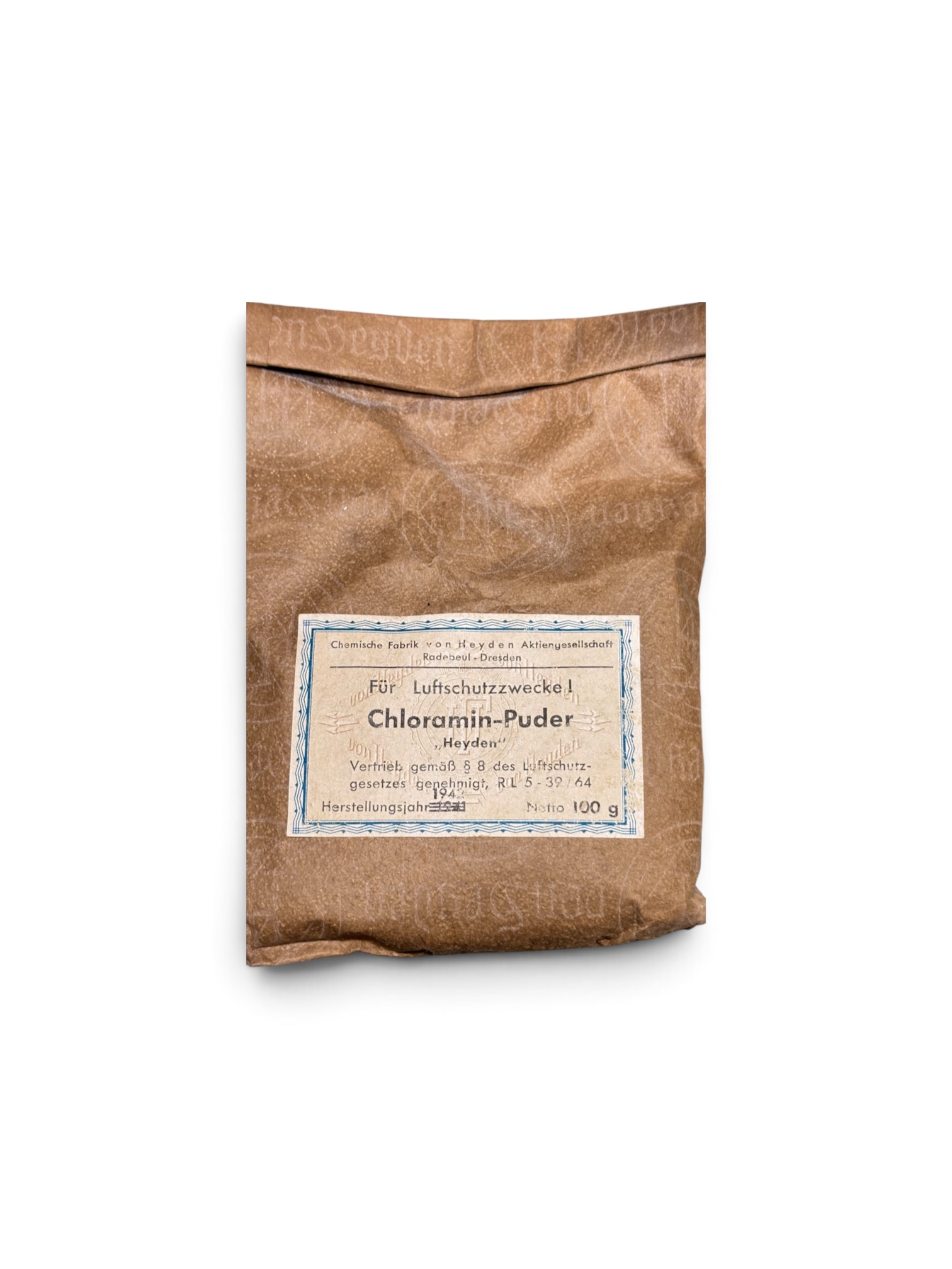 Sachet Chloramin-Puder Allemand 1942 WWII – Image 2