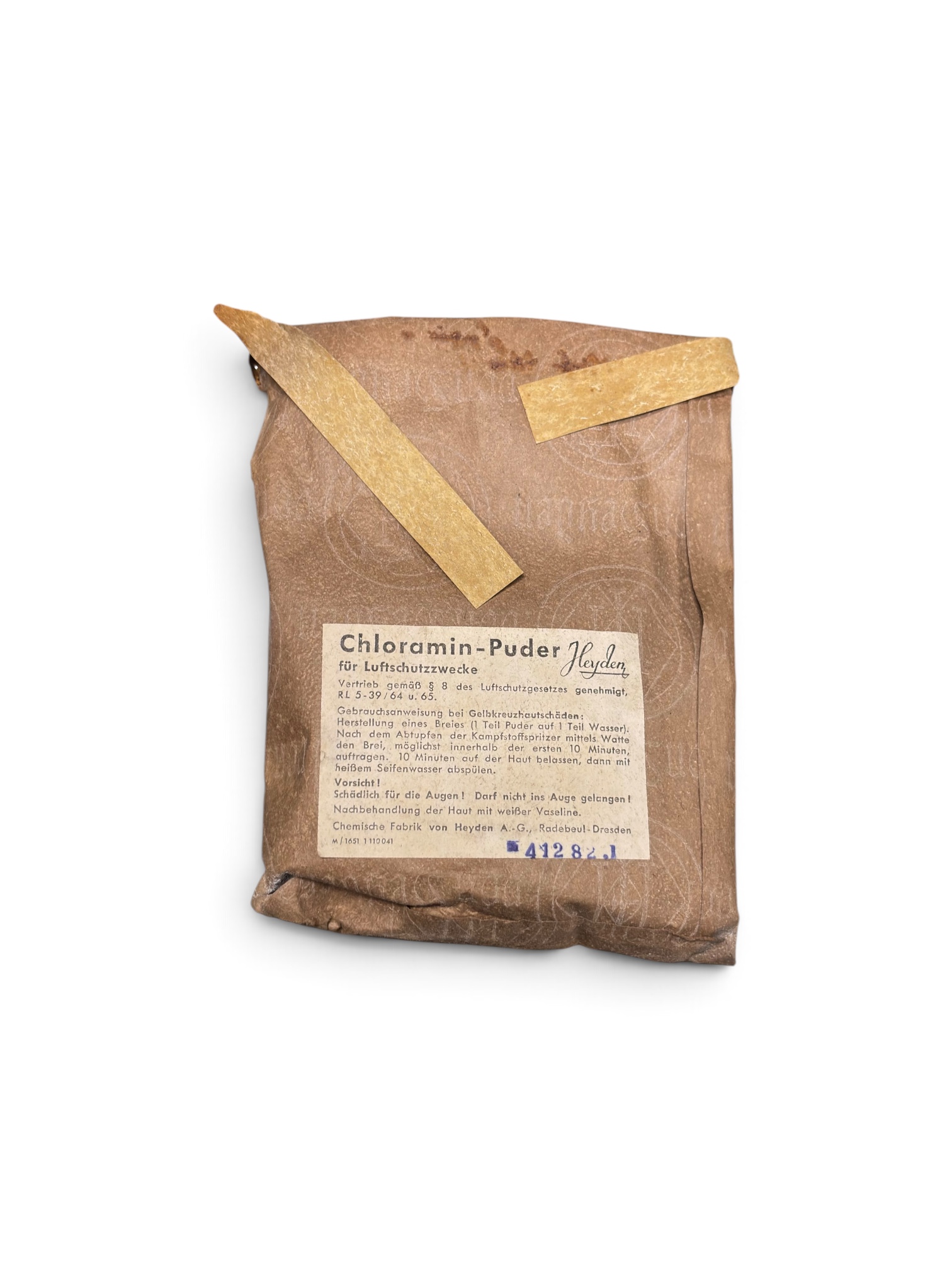 Sachet Chloramin-Puder Allemand 1942 WWII – Image 3